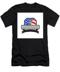 Plumber Hand Holding Pipe Wrench USA Flag Crest Retro Aloysius Patrimonio T-Shirt