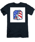 Plumber Hand Pipe Wrench USA Flag Retro Aloysius Patrimonio T-Shirt