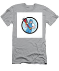 Plumber Holding Pipe Wrench Circle Cartoon Aloysius Patrimonio T-Shirt