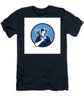 Plumber Holding Pipe Wrench Circle Retro Aloysius Patrimonio T-Shirt