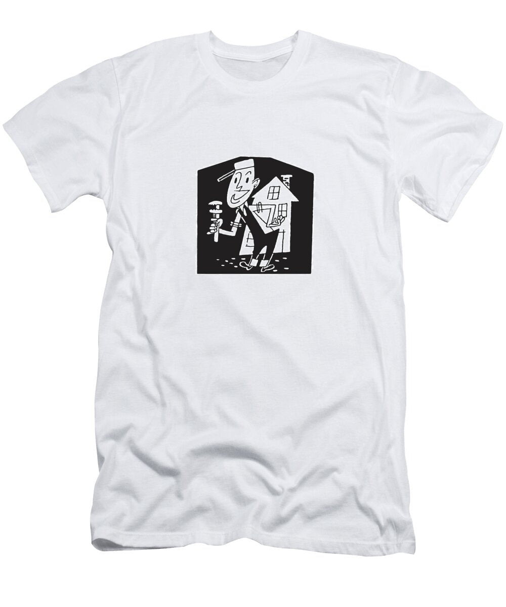 Plumber in Front of House Csa Images T-Shirt