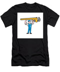 Plumber Lifting Monkey Wrench Isolated Cartoon Aloysius Patrimonio T-Shirt