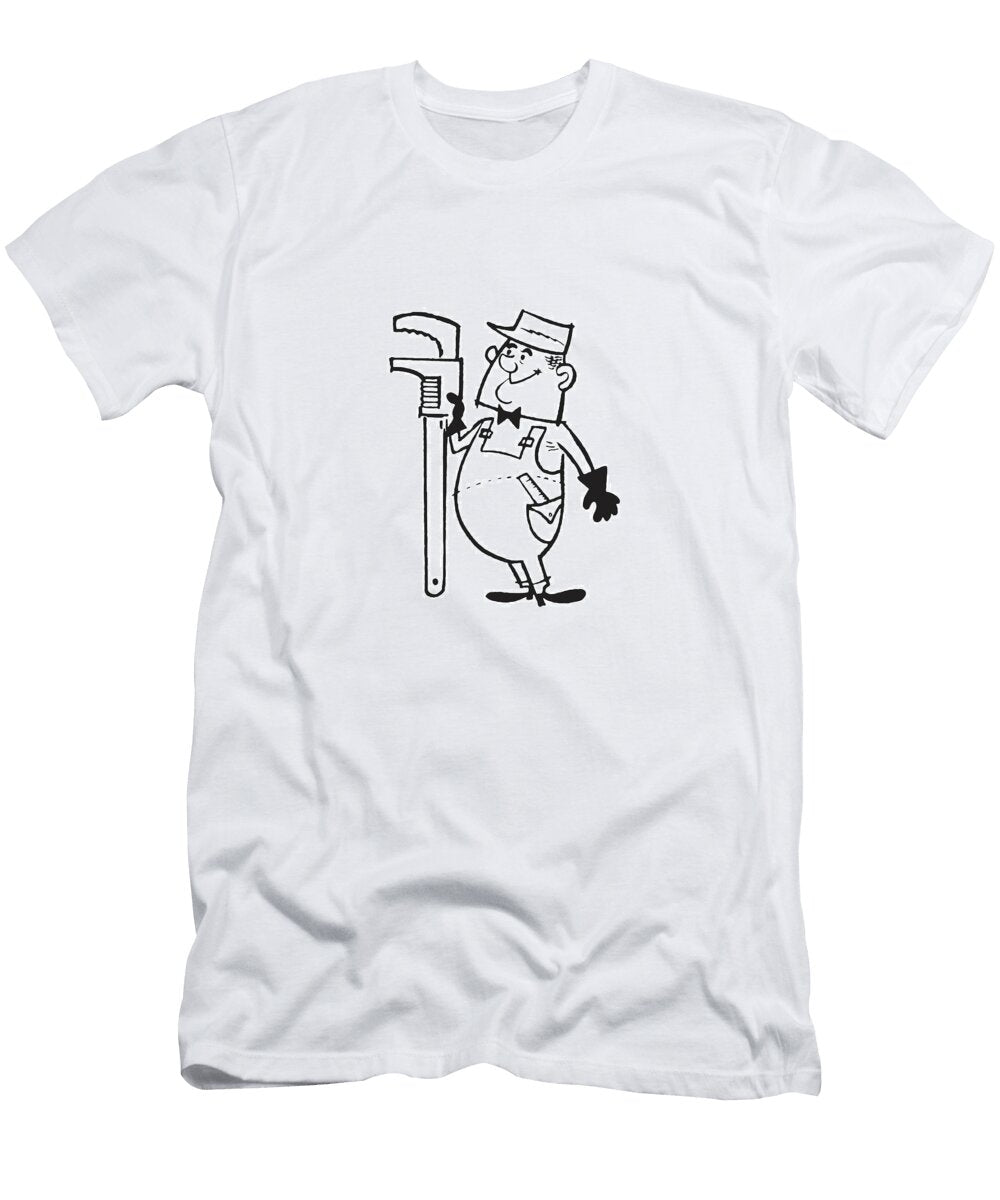 Plumber with Oversize Wrench Csa Images T-Shirt