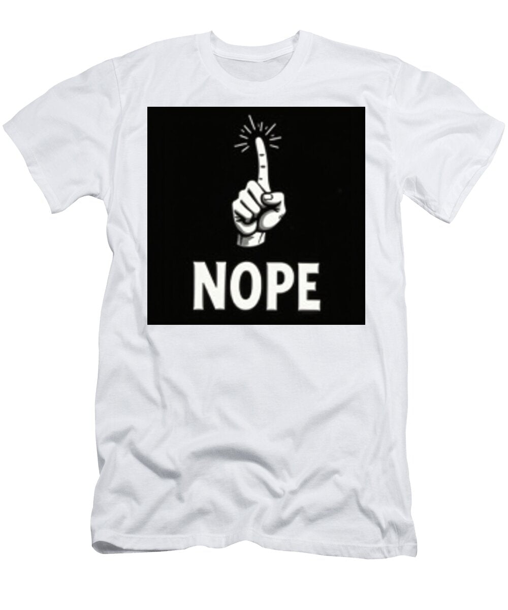 Pointing Finger with Nope Text Yousif Aelish T-Shirt