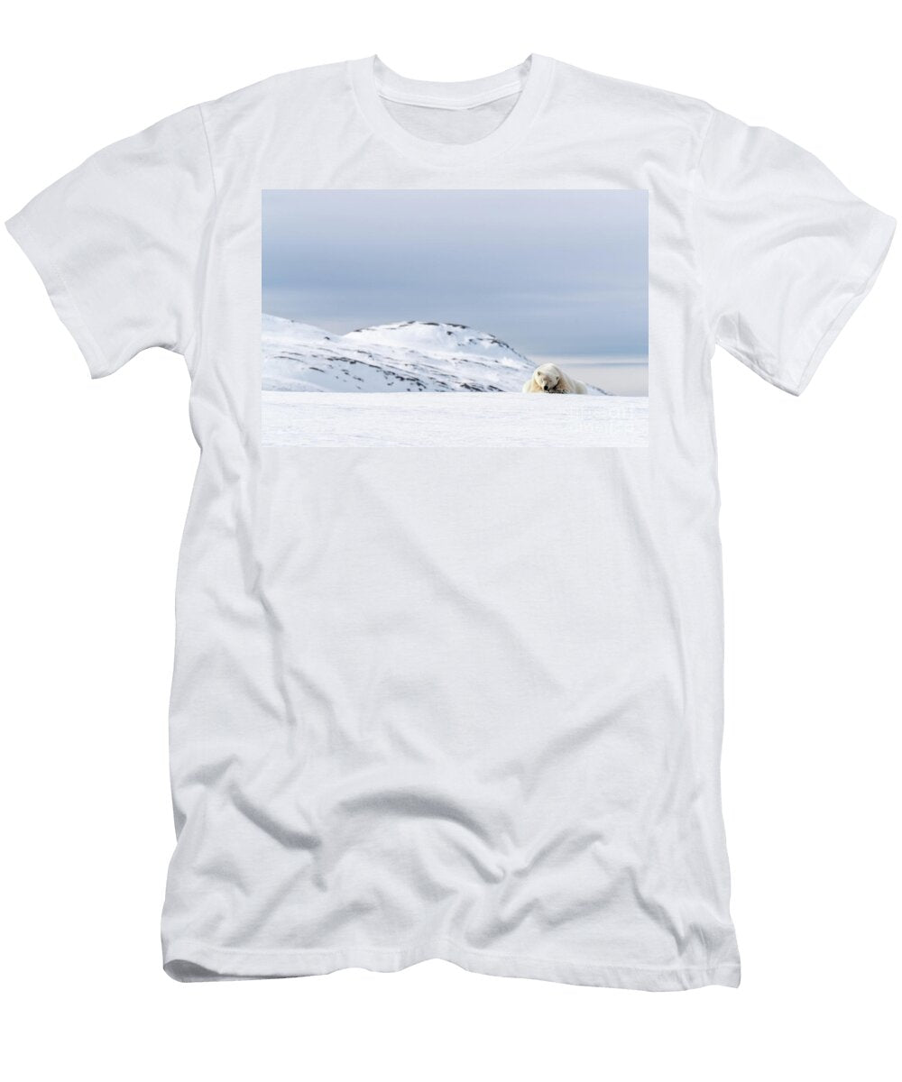 Polar Bear Resting on the Snow in Svalbard Jane Rix T-Shirt