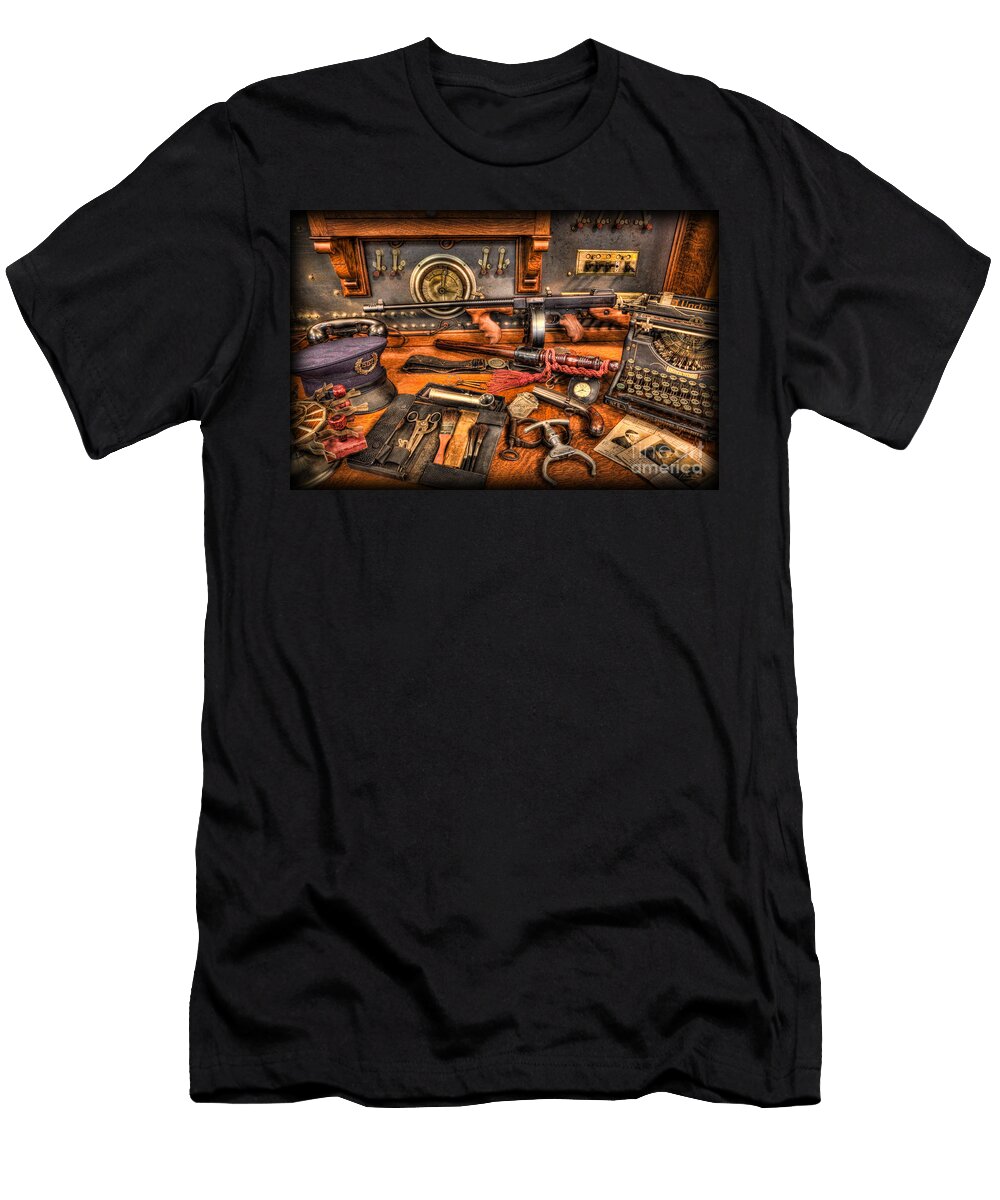 Police Behind the Front Desk Lee Dos Santos T-Shirt