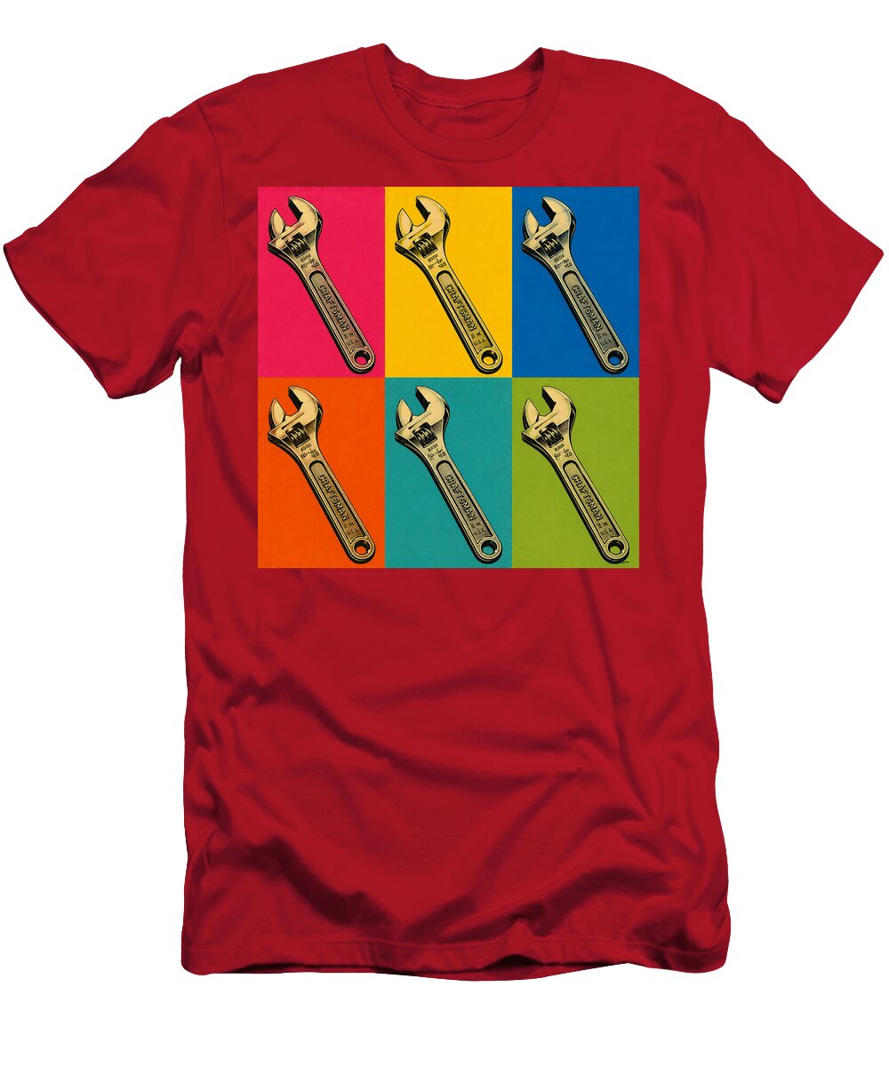 Pop Art Adjustable Wrench Grid Theo Roman T-Shirt