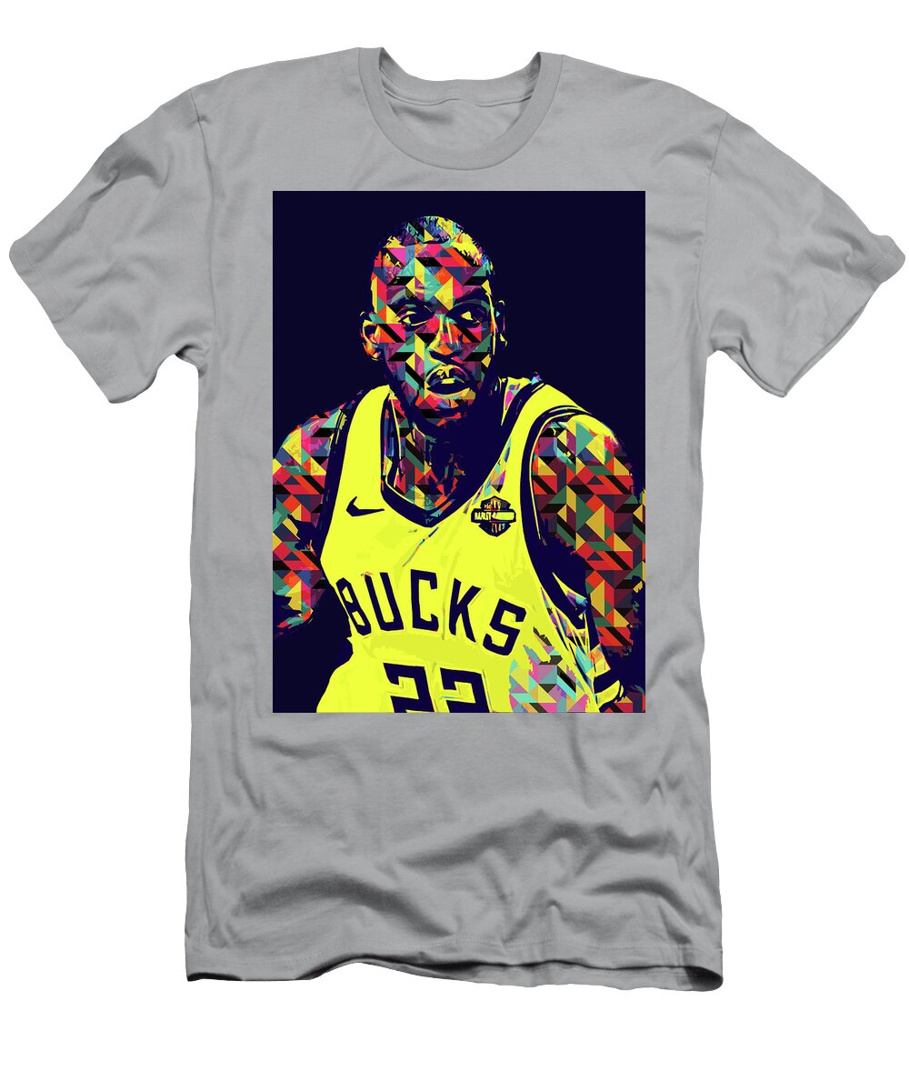 Pop Player Khris Middleton Khris Middleton Khrismiddleton Jameskhristianmiddleton Milwaukee Bucks De Wrenn Huber T-Shirt