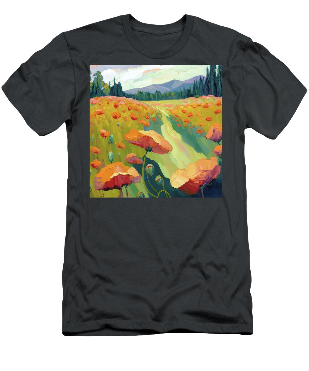 Poppy Field Dennis Kirby T-Shirt