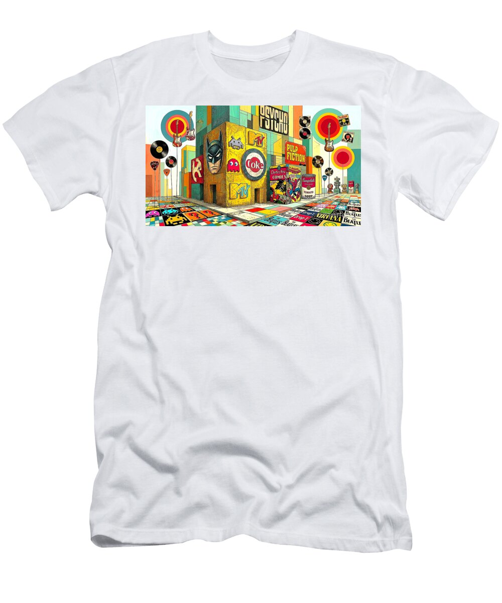 Popular Culture in Surreal Abstract Cubist Collage 20260523e Wingsdomain Art and Photography T-Shirt