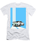 Porsche 911 930 Classic Poster Light Blue Background Thespeedart T-Shirt