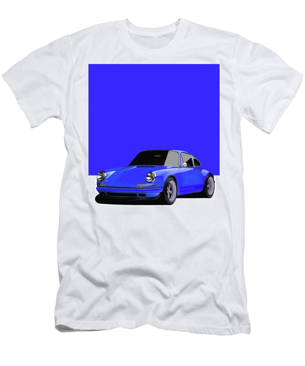 Porsche 911 Classic Restomod in Blue Thespeedart T-Shirt