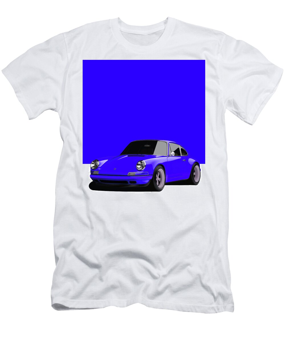 Porsche 911 Classic Restomod Poster Bue Thespeedart T-Shirt