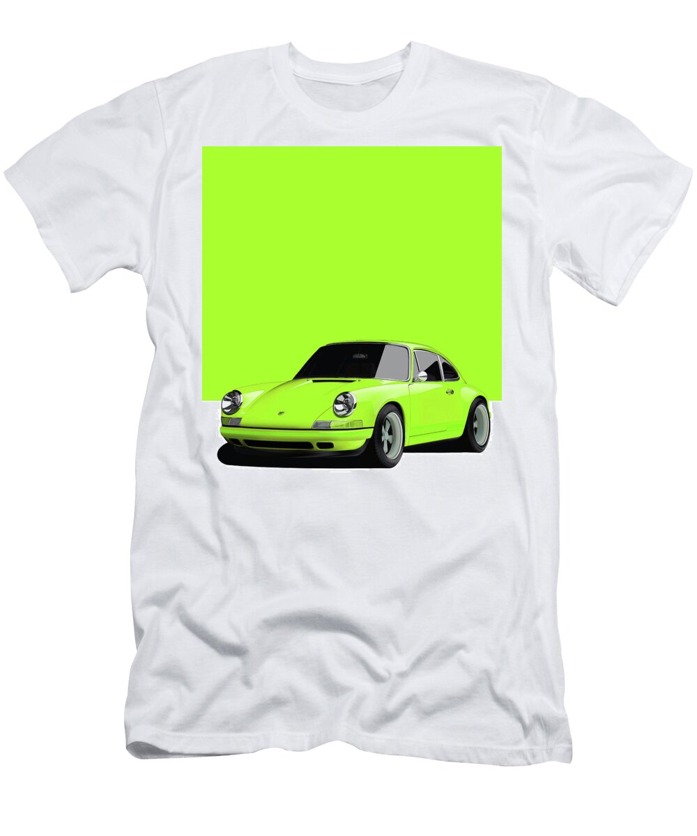 Porsche 911 Classic Restomod Poster Green Thespeedart T-Shirt