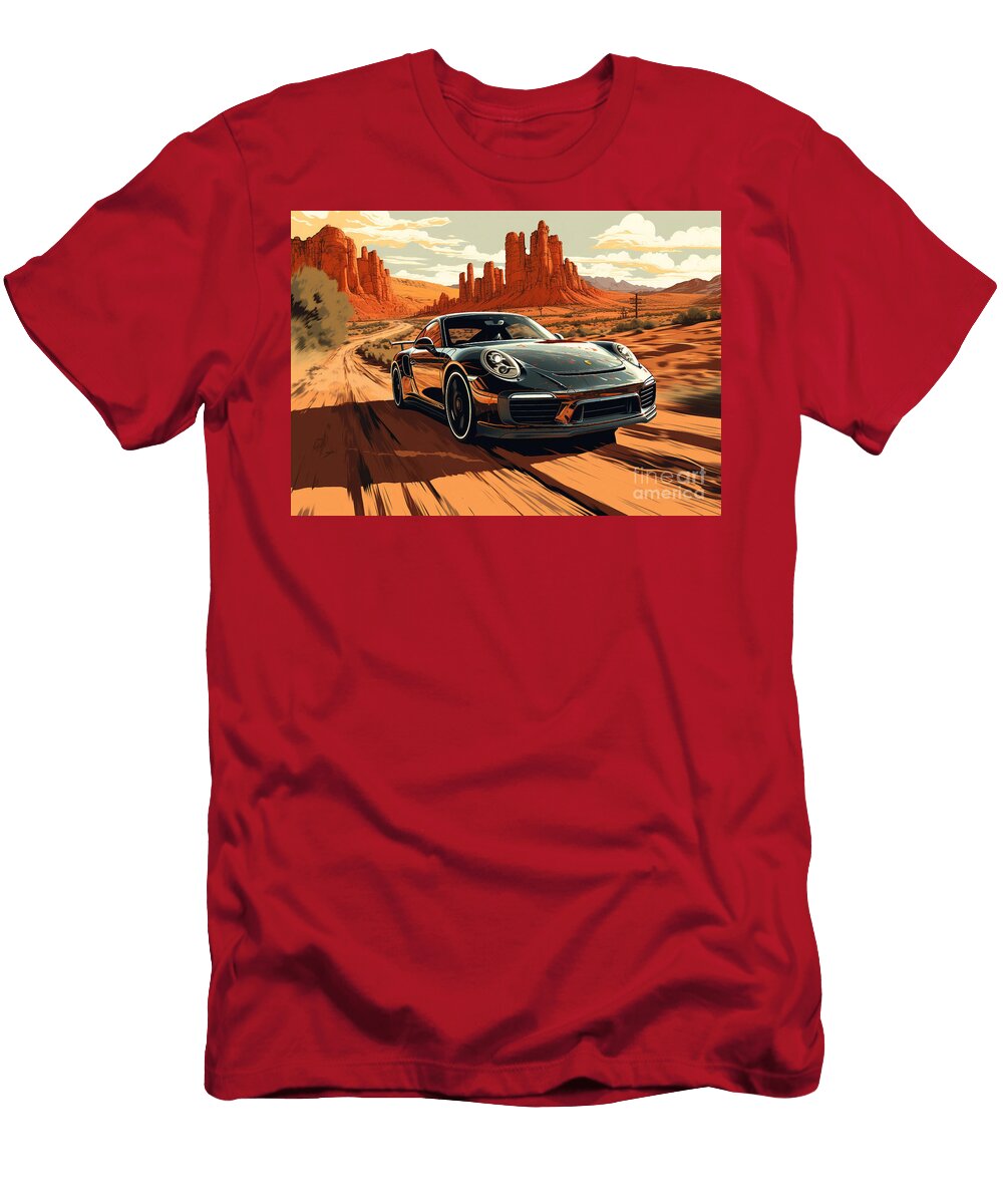 Porsche 911 Turbo S Turbocharged Thrills in Mountain Majesty Destiney Sullivan T-Shirt