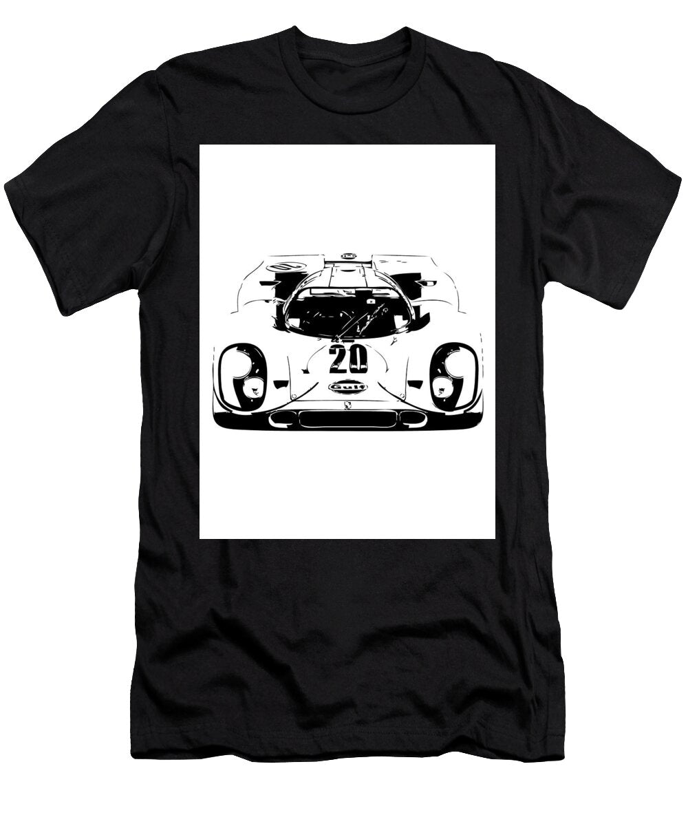 Porsche 917 Race Car in Black and White Thespeedart T-Shirt