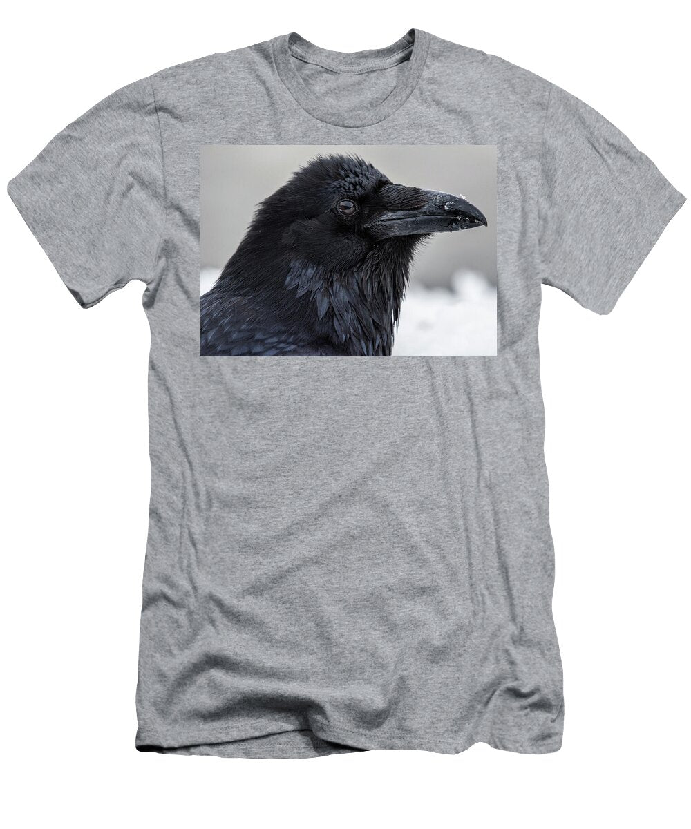 Portrait of a Raven in Snow David Kirby T-Shirt