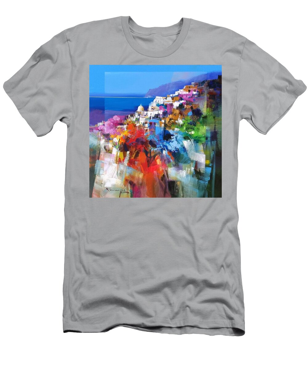 Positano Coast Abstract 80x80 Cm Mario Smeraglia T-Shirt