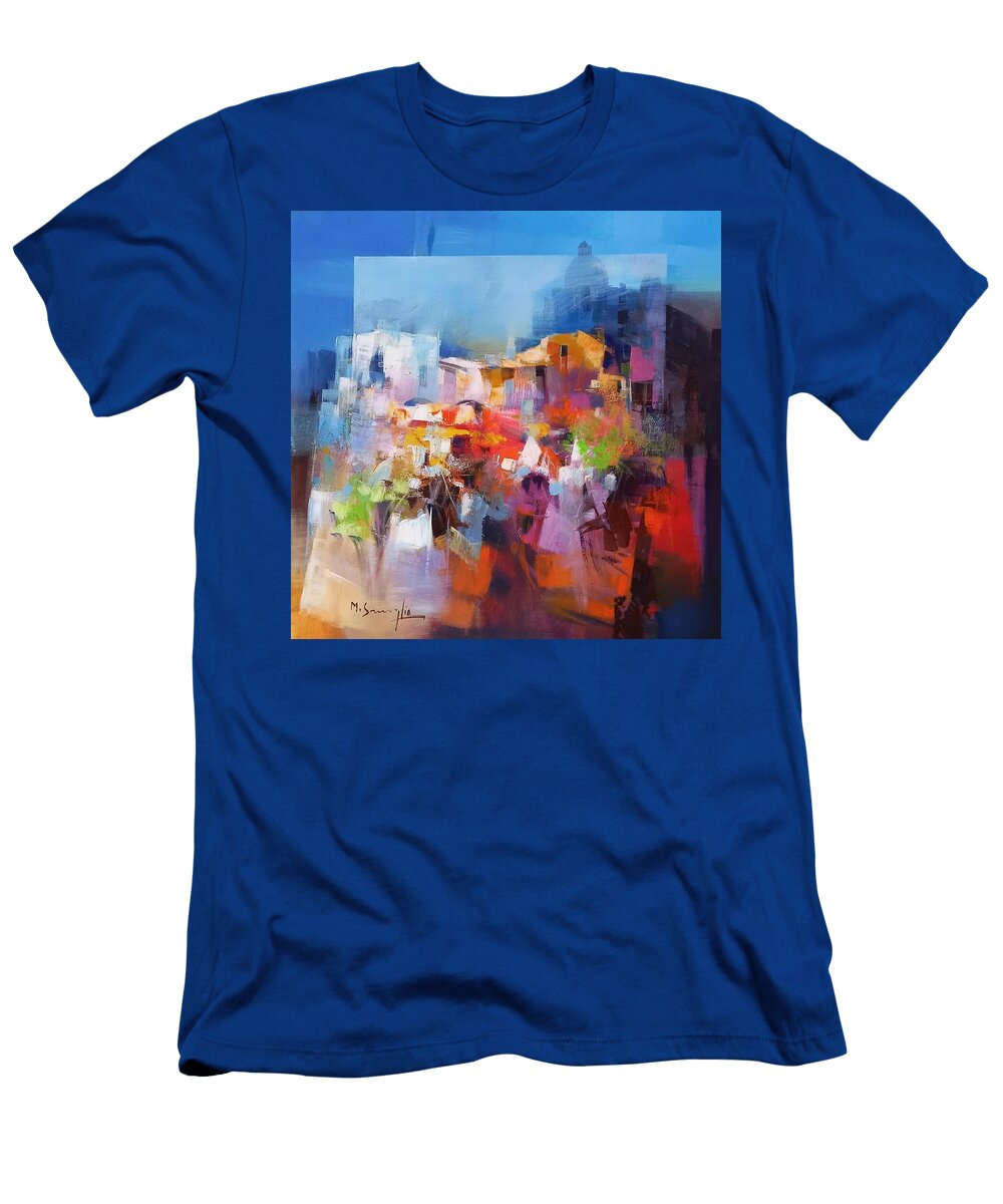 Positano Town Abstract 80x80 Cm Mario Smeraglia T-Shirt