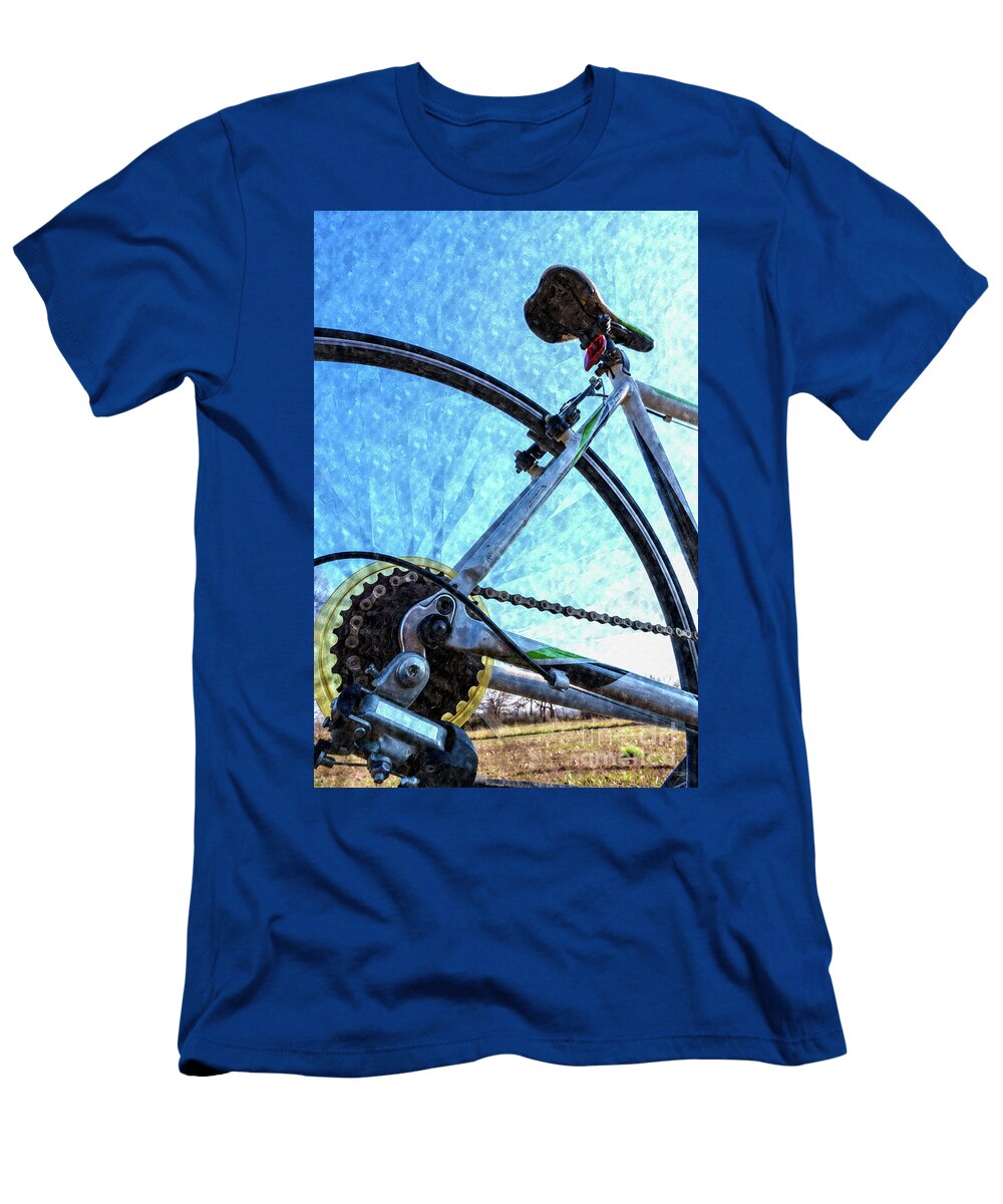 Power Behind the Bike Ride Painterly Jennifer White T-Shirt