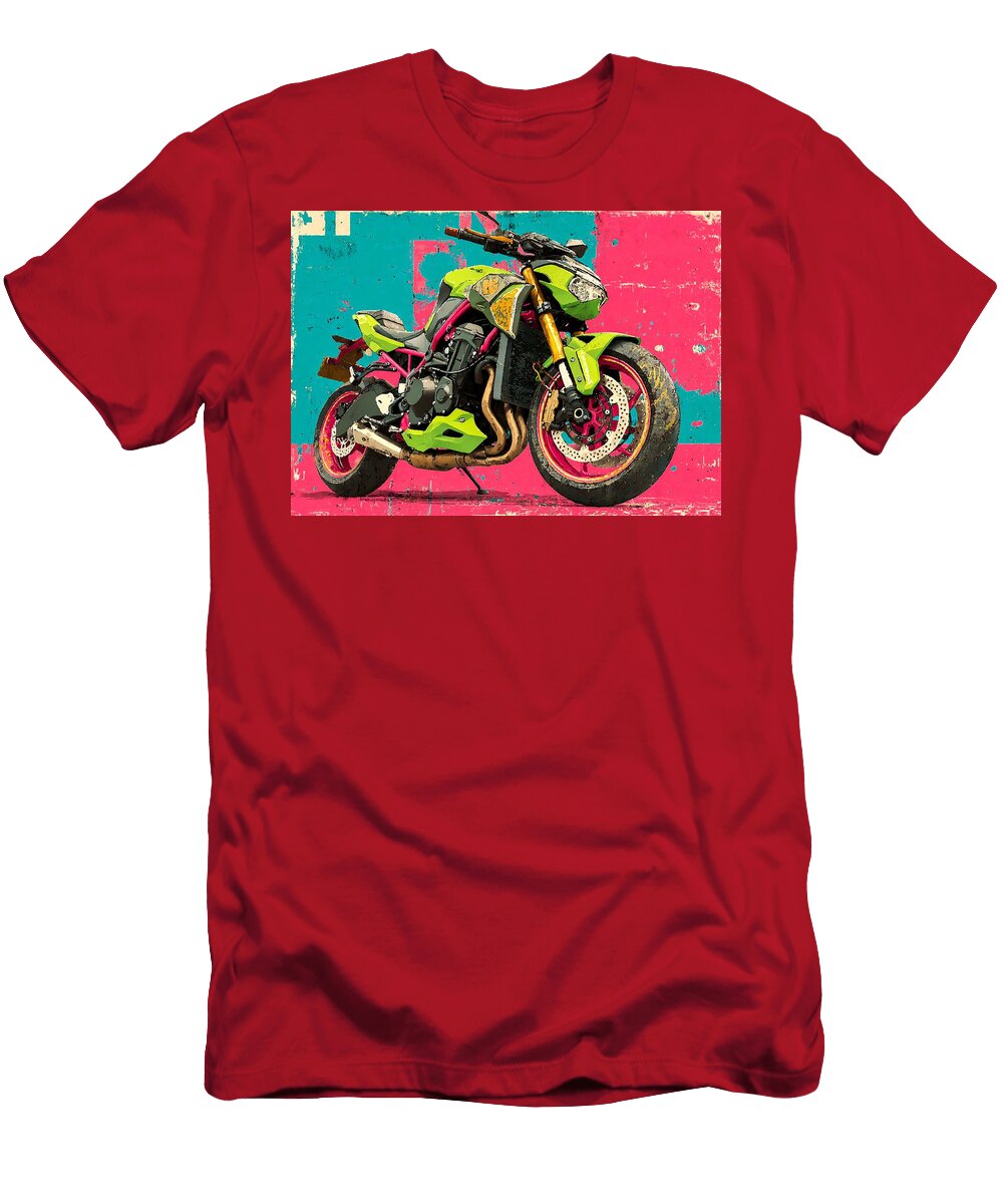 Powerful Kawasaki Z H2 Supercharged Naked Bike Yellow Motorcycle Hollie Love T-Shirt