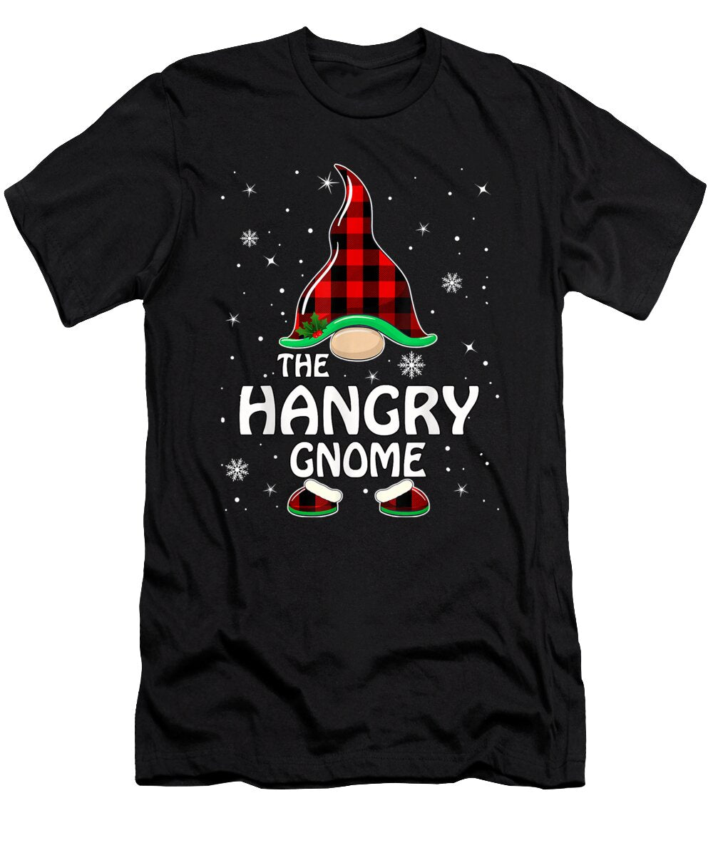 Precious Life Hangry Gnome Buffalo Plaid Matching Family Christmas Pajama Funny Ezone Prints T-Shirt