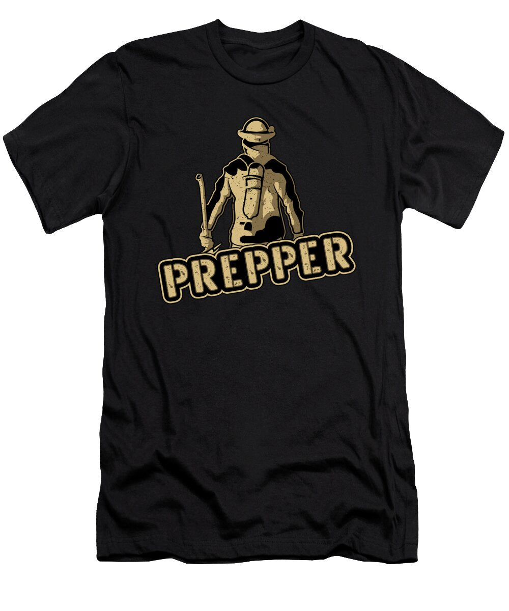 Prepper Apocalypse Survival Doomsday Gas Mask Gift Tshirtconcepts Marvin Poppe T-Shirt