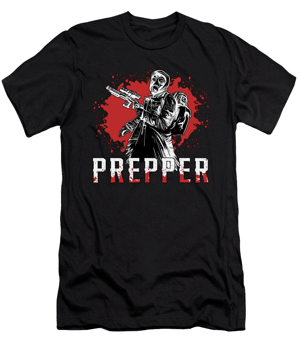 Prepper Apocalypse Survival Preppers Gas Mask Gift Tshirtconcepts Marvin Poppe T-Shirt
