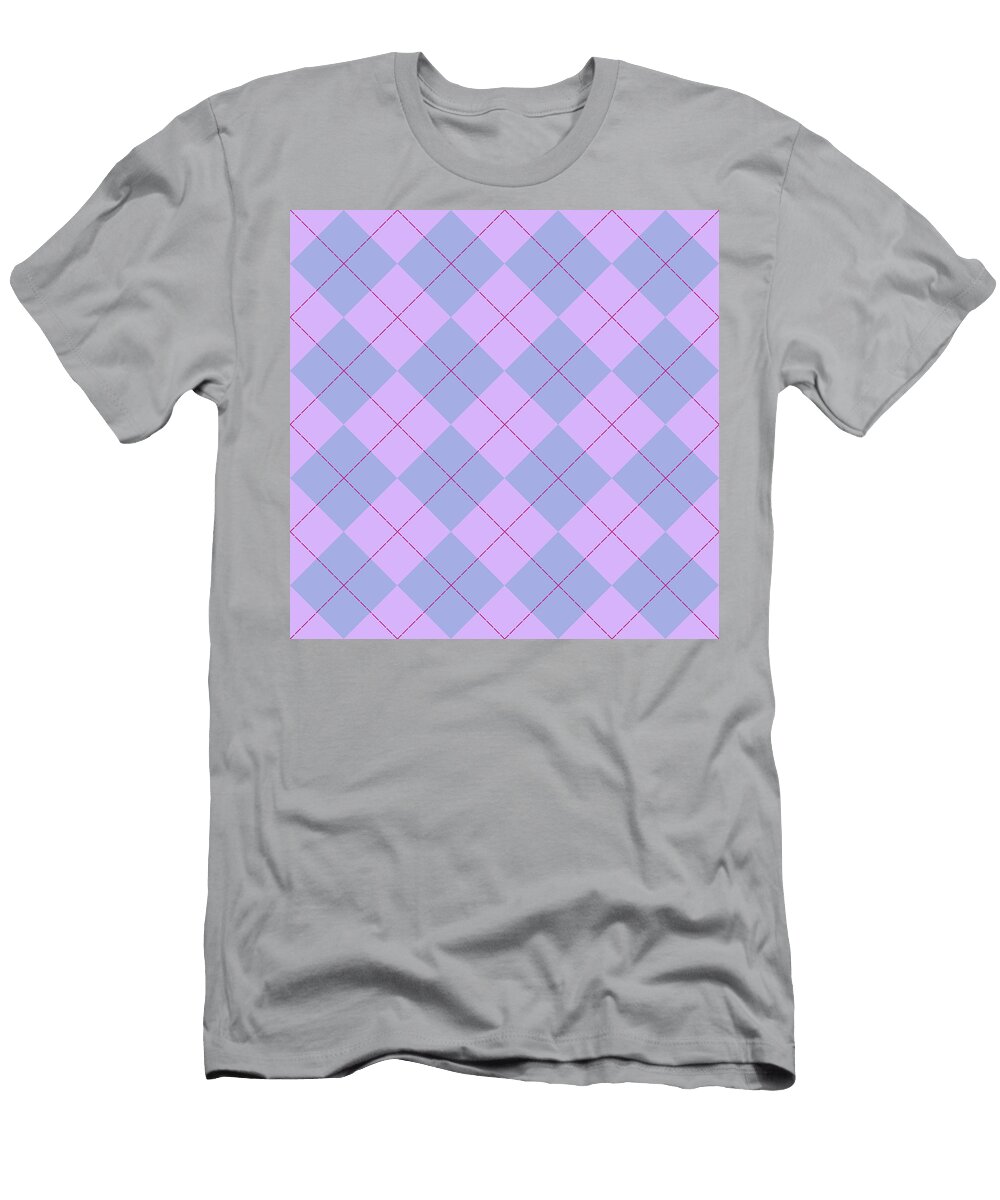 Preppy Purple Argyle Print Paige T-Shirt
