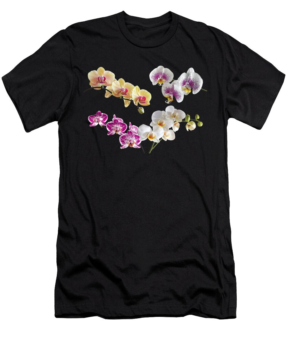 Profusion of Orchids on Black Gill Billington T-Shirt