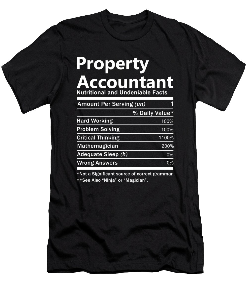 Property Accountant Nutrition Factors Gift Item Shi Hu Kang T-Shirt