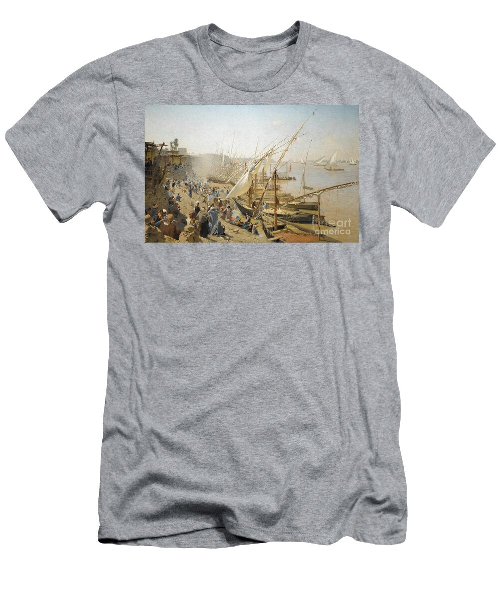 Property From a Swiss Private Collection Adolf Von Meckel German 1856 1893 the Nile At Bulak Artistic Rifki T-Shirt