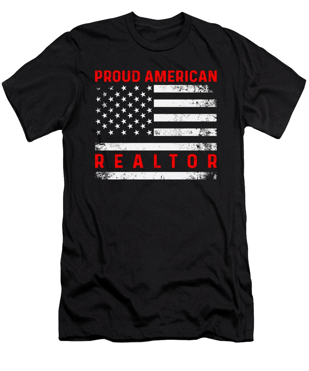 Proud American Realtor Real Estate Gift Licensed Art T-Shirt