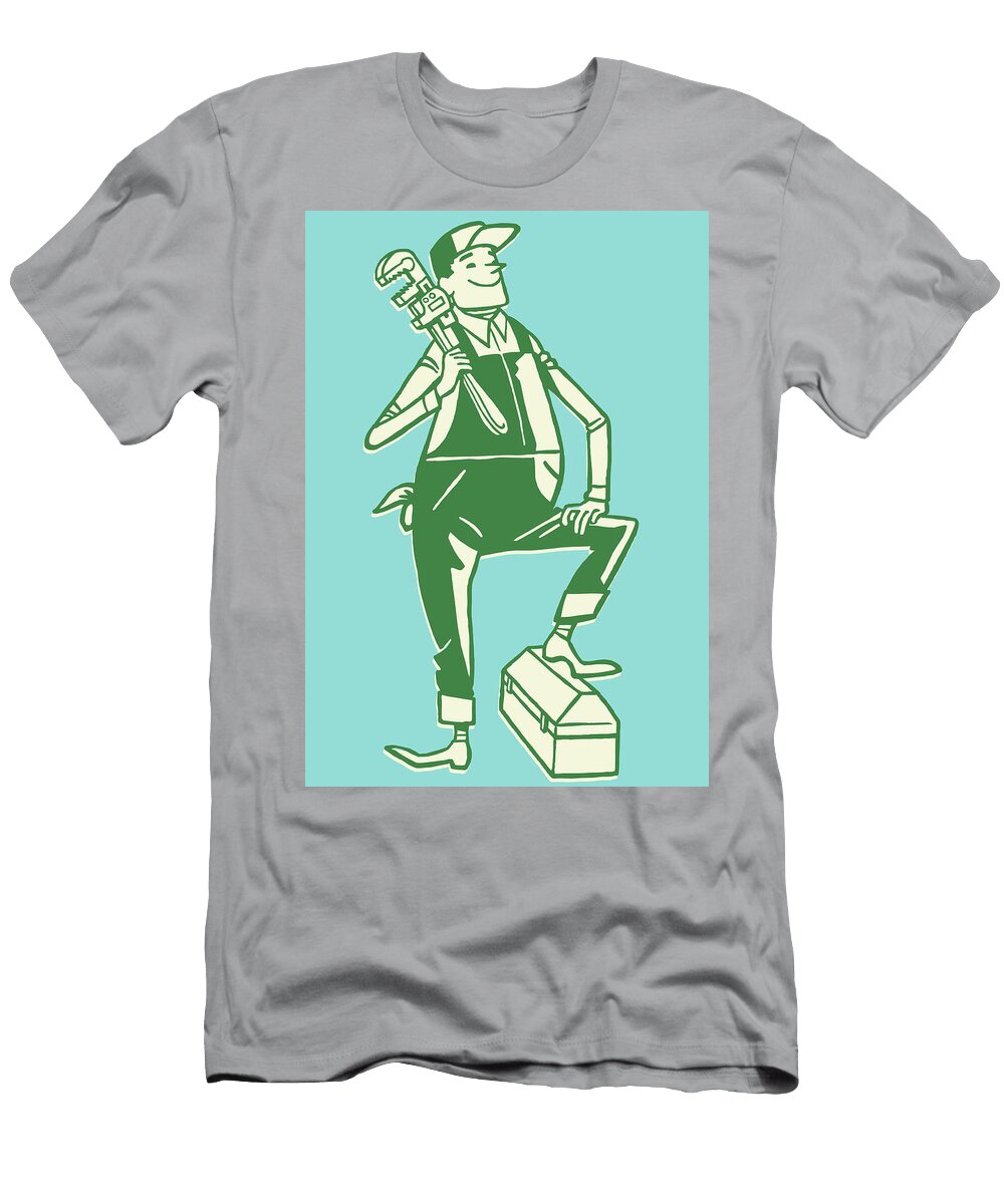 Proud Plumber Holding Wrench Csa Images T-Shirt