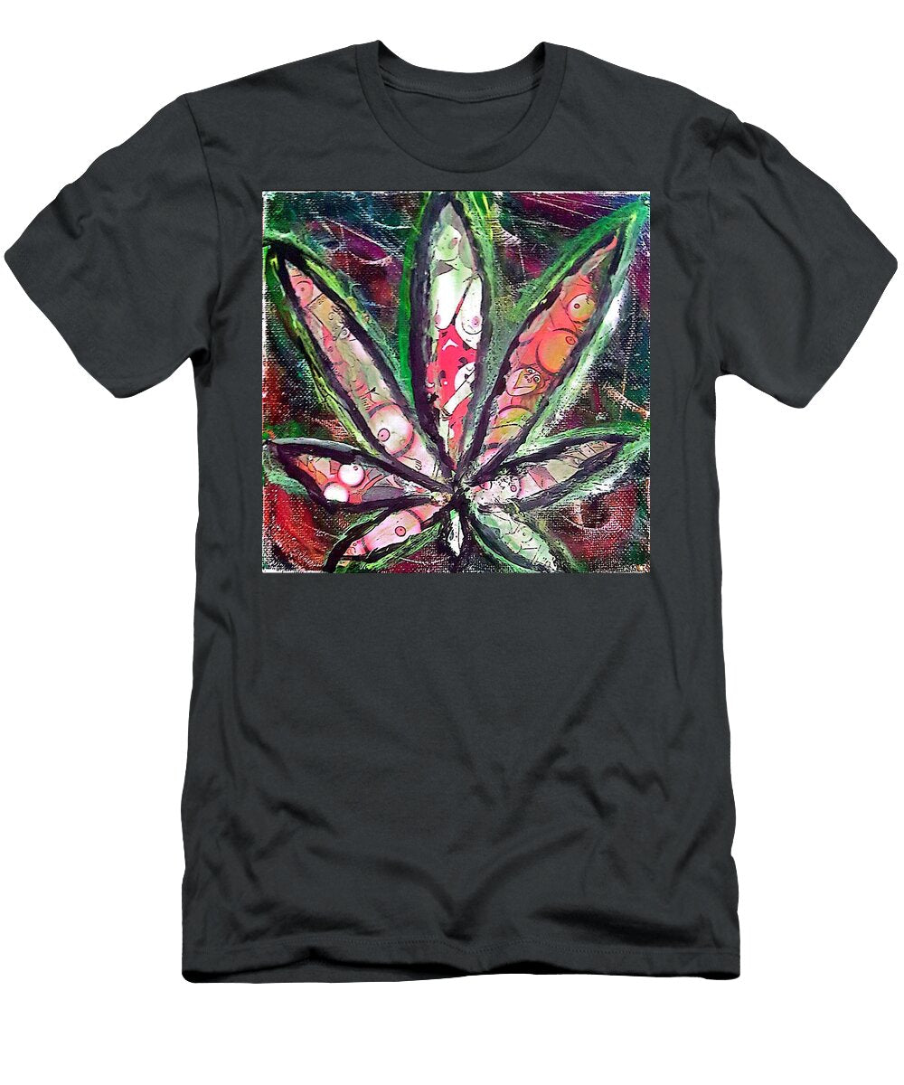 Psychedelic Leaf with Faces Alyssa Bordenaro T-Shirt