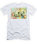 Pugs on a Chinese Print Sofa Joan Thewsey T-Shirt