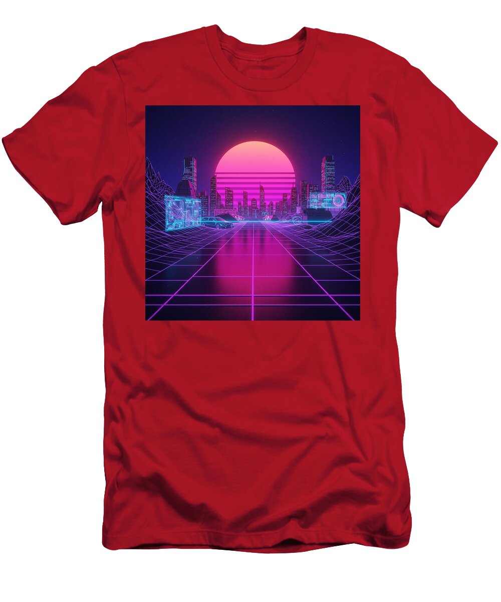 Pulse of Neon Past Synthwave 80s Dream Corbin Henry T-Shirt