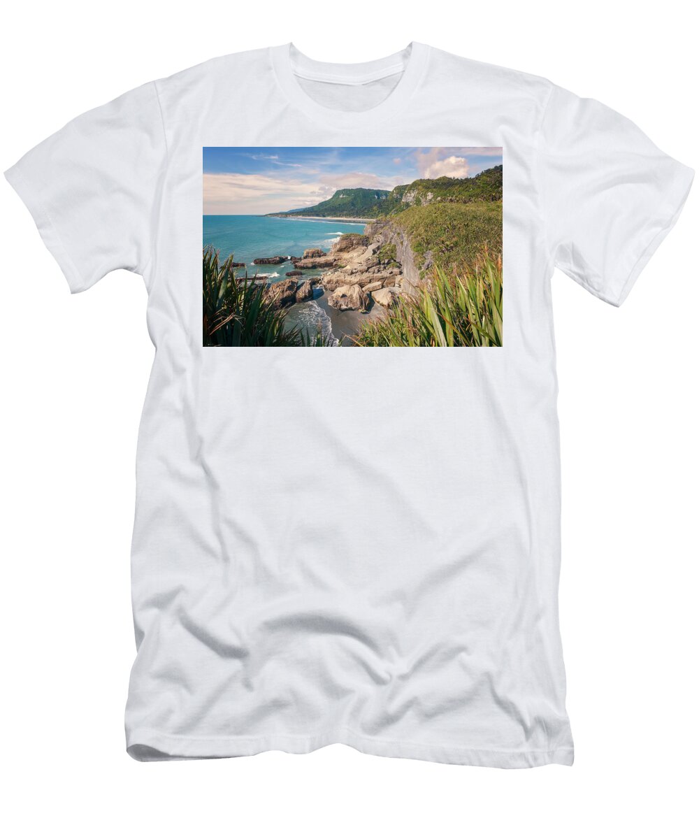 Punakaiki Shore New Zealand Joan Carroll T-Shirt