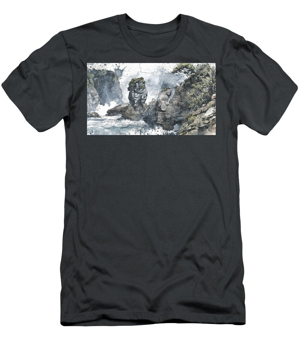 Punakaiki Skyline Pancake Rocks Form Eliana Haines T-Shirt