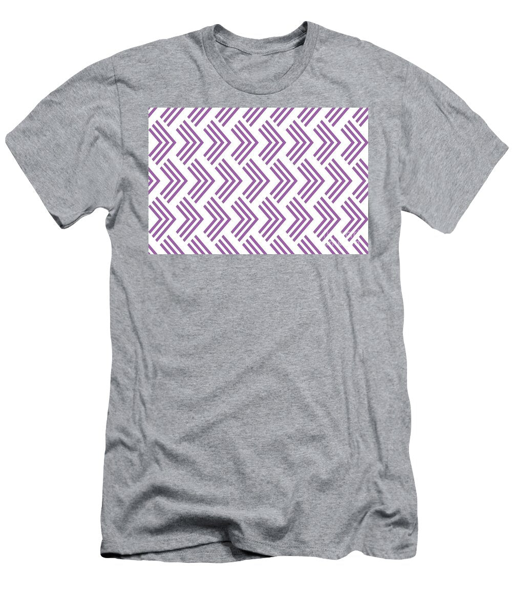 Purple and White Art Deco Chevron Arrow Pattern Pairs De 2022 Popular Color Royal Pretender De5999 Petite Pattern Minimal Graphic Designs T-Shirt