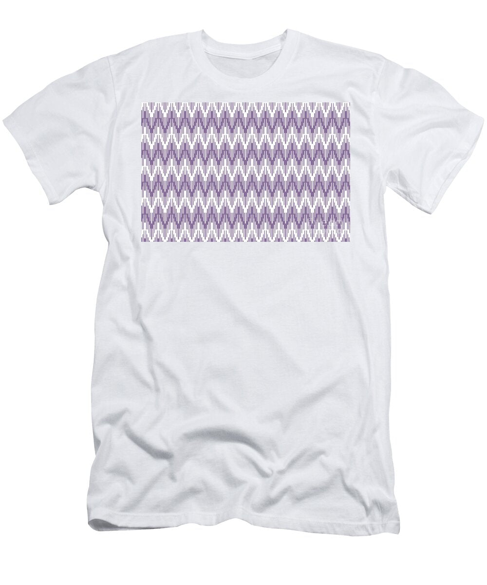 Purple and White Striped Chevron Pattern Pairs Coloro 2022 Popular Color Lavender Silk 138 48 19 Petite Pattern Minimal Graphic Designs T-Shirt