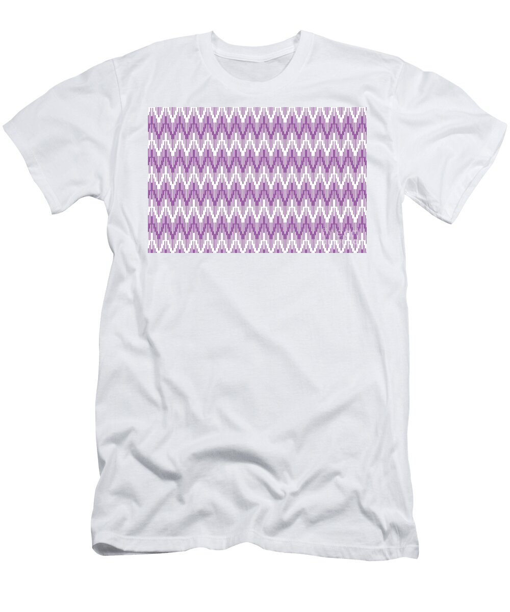 Purple and White Striped Chevron Ripple Pattern Pairs De 2022 Popular Color Royal Pretender De5999 Petite Pattern Minimal Graphic Designs T-Shirt
