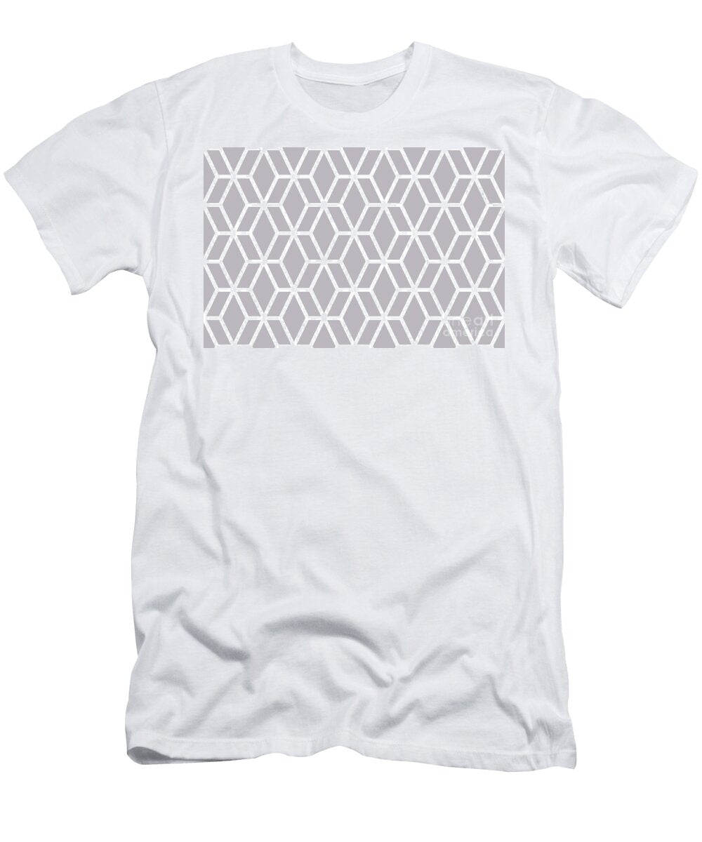 Purple and White Tessellation Line Pattern 16 Petite Pattern Minimal Graphic Designs T-Shirt