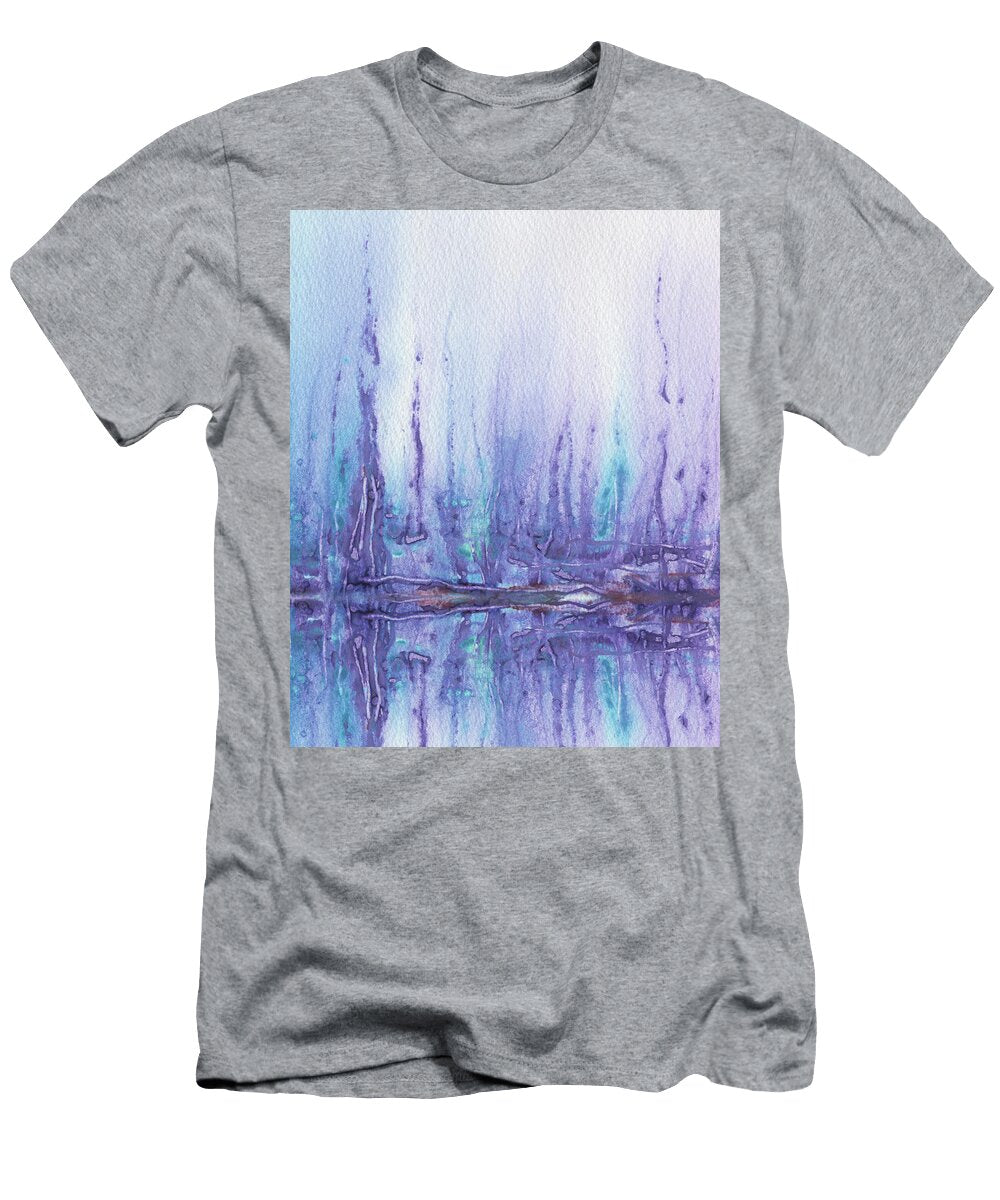 Purple Watercolor Pond with Reflections Irina Sztukowski T-Shirt