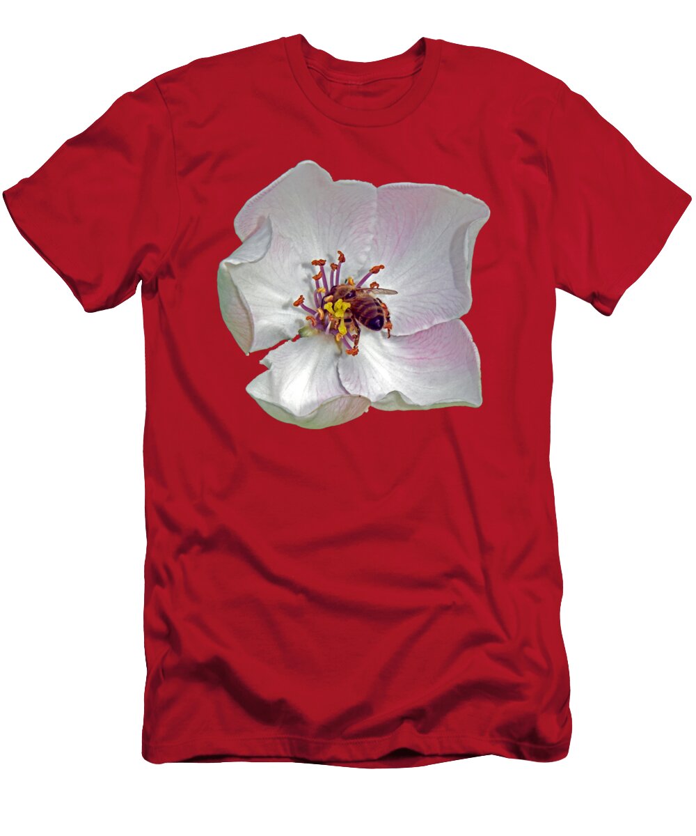 Quince Blossom with a Bee Cutout Tibor Tivadar Kui T-Shirt