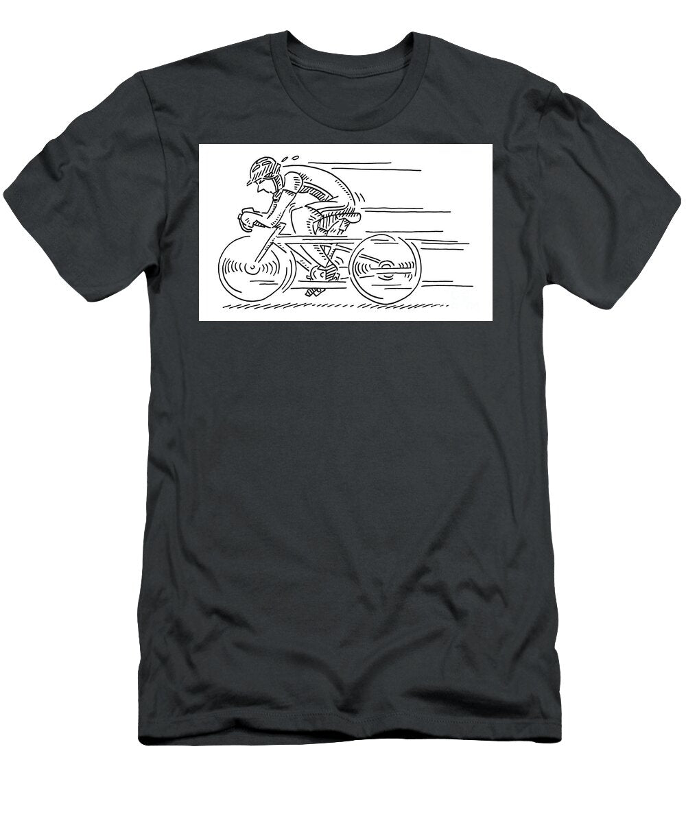 Racing Cyclist Speed Drawing Frank Ramspott T-Shirt