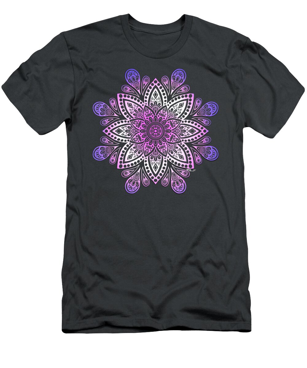 Radiant Purple and Pink Mandala Design Becky Herrera T-Shirt