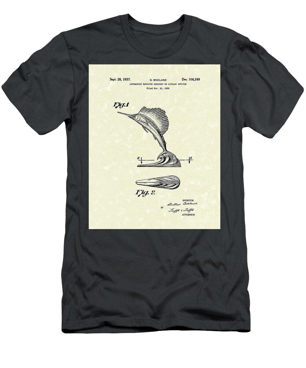 Radiator Ornament 1937 Patent Art Prior Art Design Car Lover T-Shirt