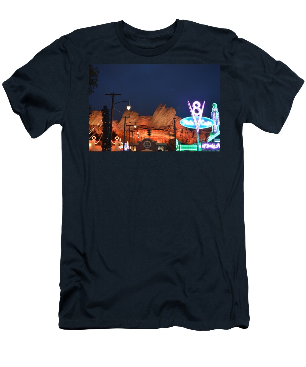 Radiator Springs At Night Tommy Anderson T-Shirt