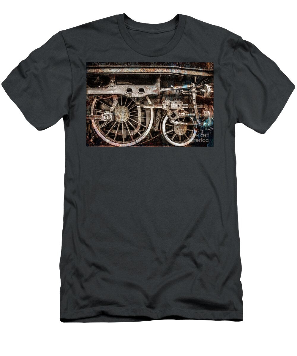 Rail Wheel Grunge Detail Steam Locomotive 03 Daliana Pacuraru T-Shirt